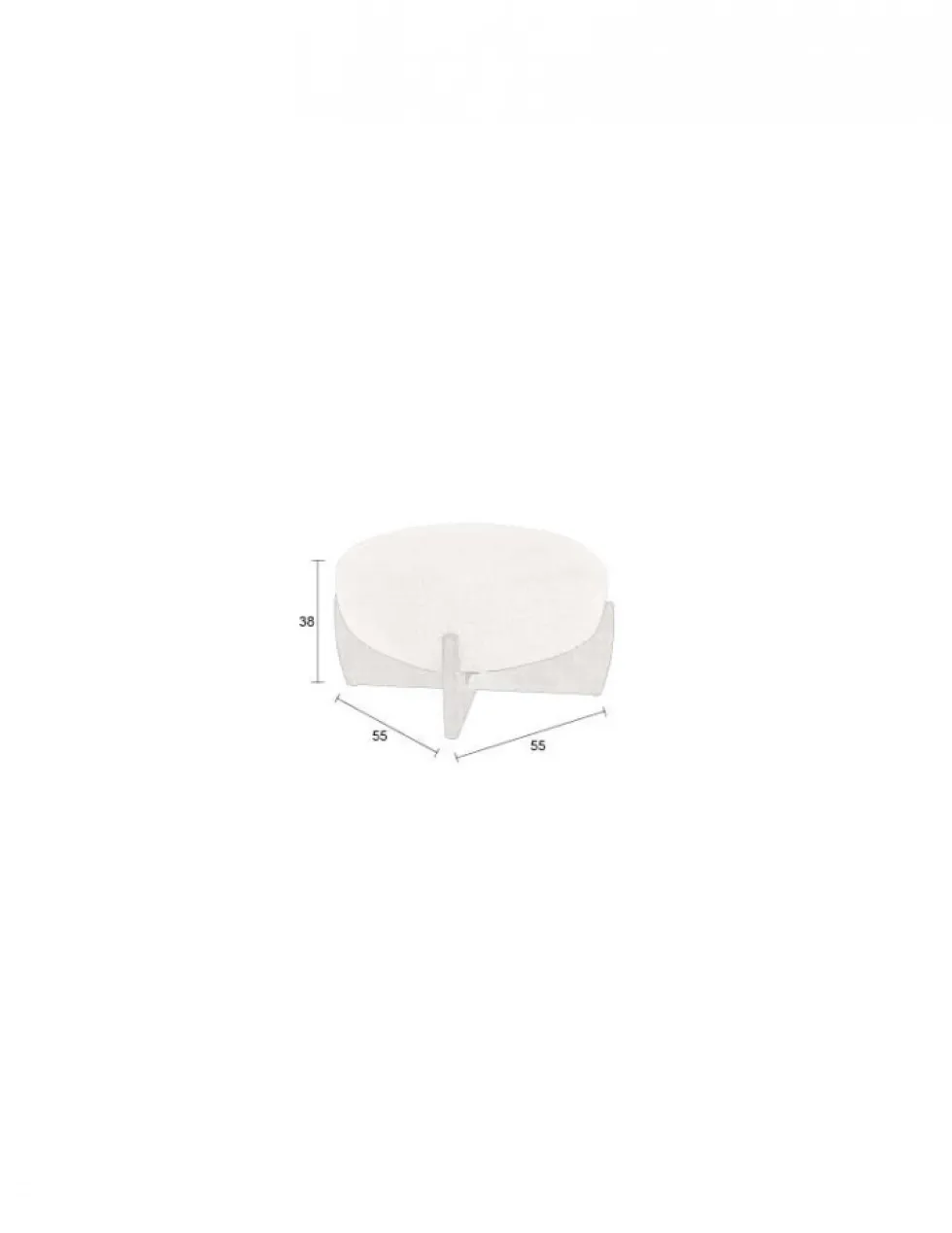 Fotpall 'Emilius' - Beige