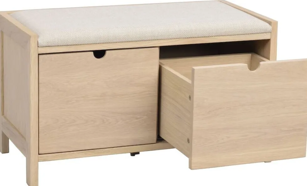 Hallbänk 'Hillmond' 80cm - Ljus ek