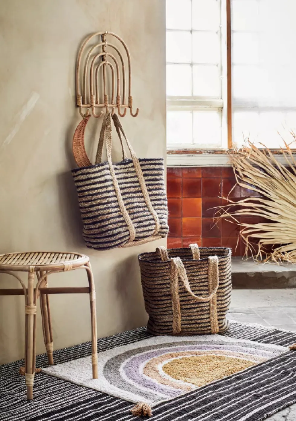Klädhängare 'Rattan Coat Rack' - Natur