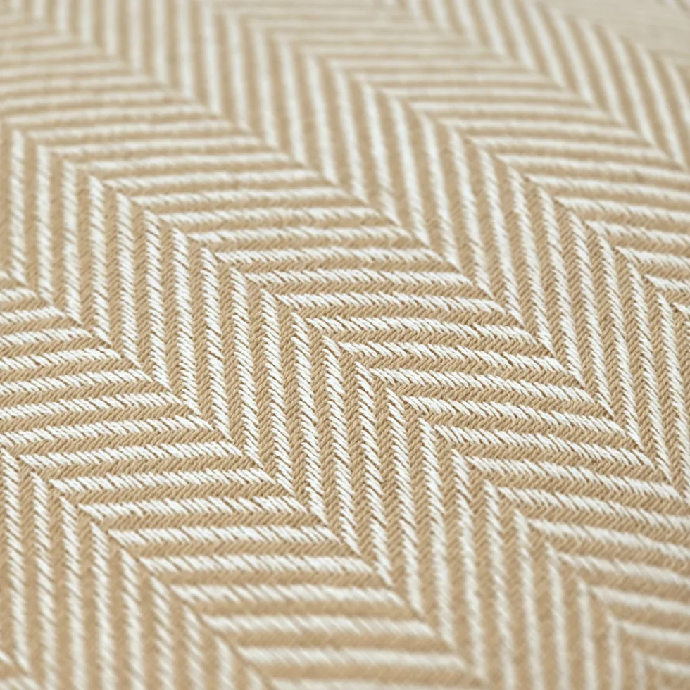 Kuddfodral 'Denisa Fishbone' 45x45cm - Beige/vit