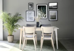 Matbord 'Filippa' 140x90cm - Vitpigmenterad