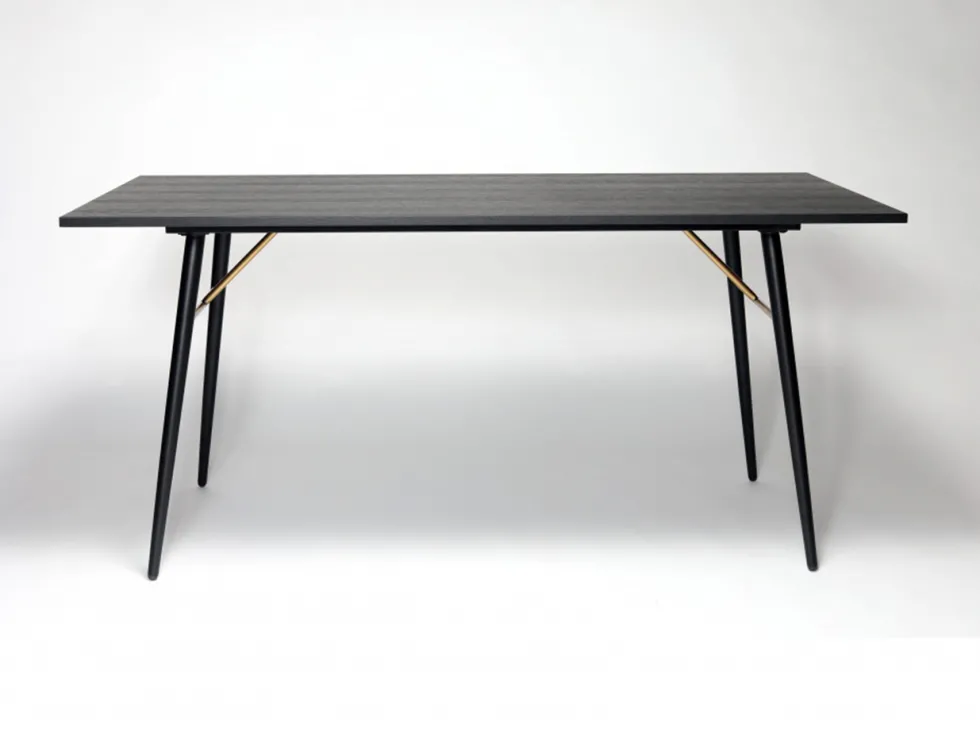 Matbord 'Lux' 160x90cm - Svart/Mässing