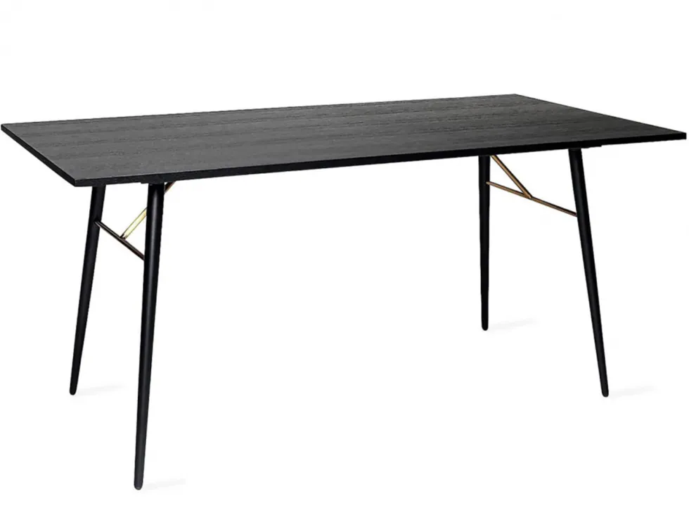 Matbord 'Lux' 160x90cm - Svart/Mässing