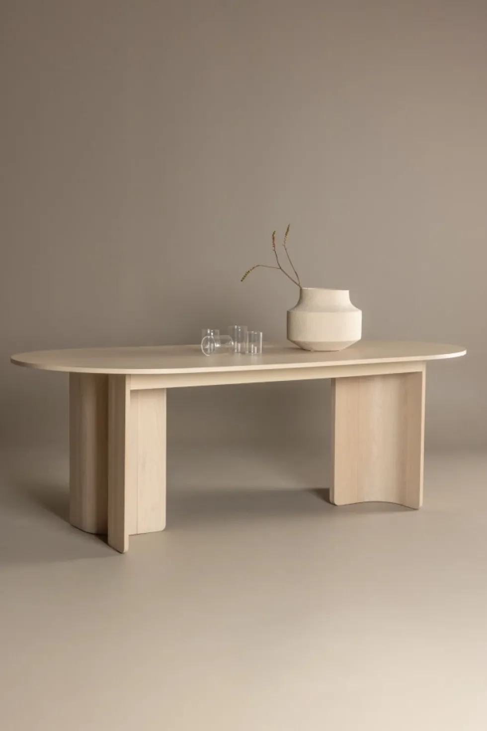 Matbord 'Tranemo' Ovalt 220x100x75cm - Vit