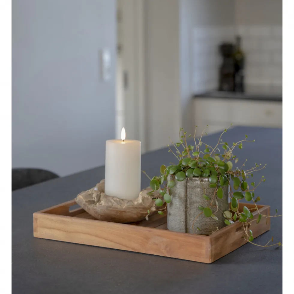 3-pack Bricka 'Faro' - Teak/Natur