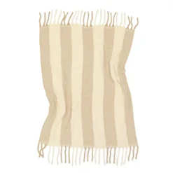 Pläd 'Beatriz Stripe' 130x170cm - Beige/vit
