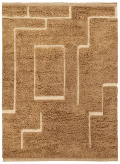 Ryamatta 'Kiberg Handvävd Ull' - Beige