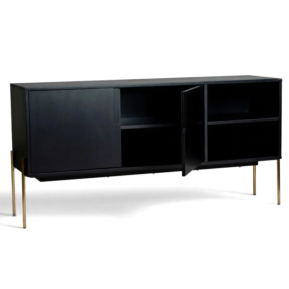 Sideboard 'Frölunda' - Svart/Mässing