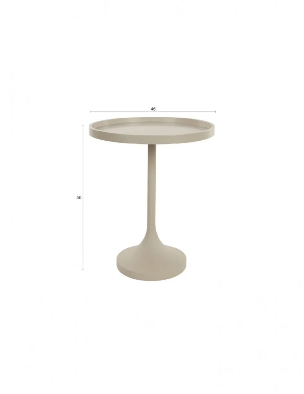 Sidobord 'Jason' Ø46 cm - Beige