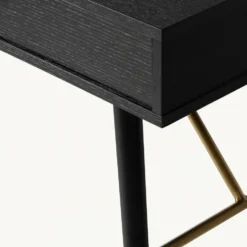Skrivbord 'Lux' - Svart/Mässing