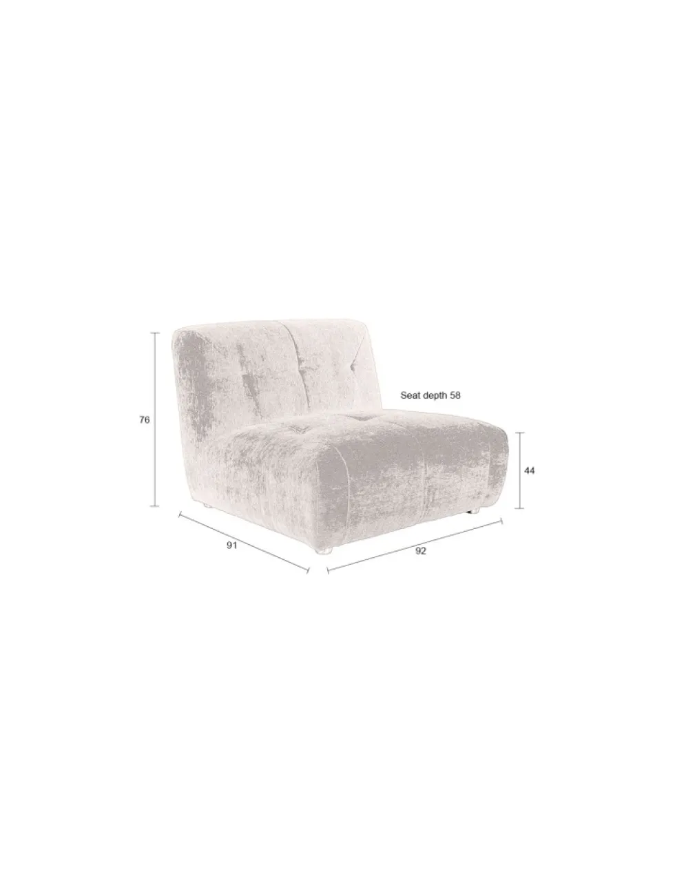 Soffa 'Giada' 1-sits - Plommon