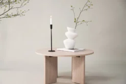Soffbord 'Arvika' Runt 80cm - Vitpigmenterad Ek