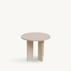 Soffbord 'Créme' Runt 55 cm - Vitpigmenterad
