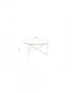 Soffbord 'Naia' Runt 80cm - Natur/Glas
