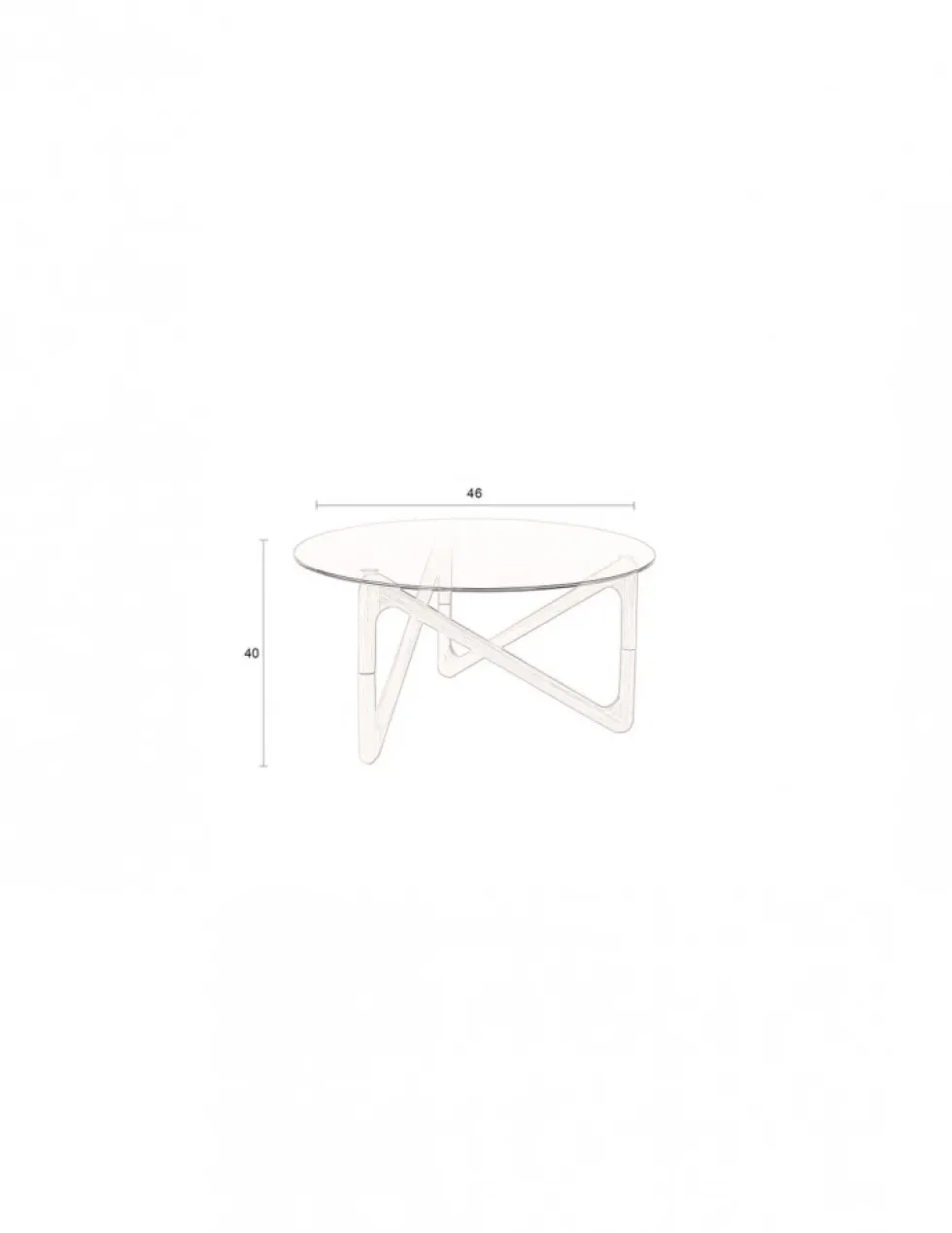 Soffbord 'Naia' Runt 80cm - Natur/Glas
