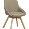 Stol 'Alison' Läder - Beige/ek