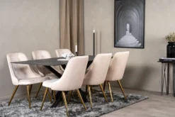 Stol 'Elverum Deluxe' - Beige/Mässing