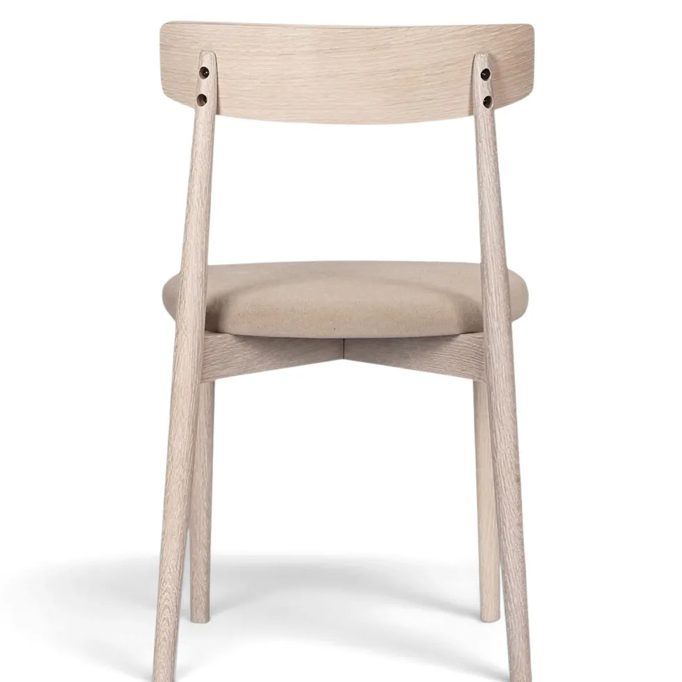 Stol 'Ystad' - Vit ek/Beige