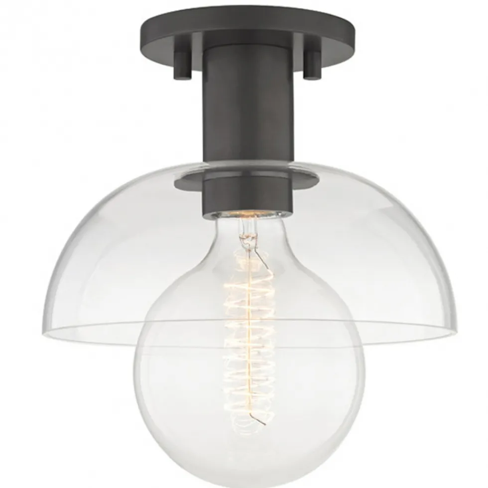 Taklampa 'Glass Shade' - Svart